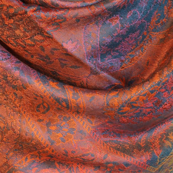 Elegancki szal jedwabny 70x200cm miedziany do sukienki wieczorowej z naturalnego jedwabiu.