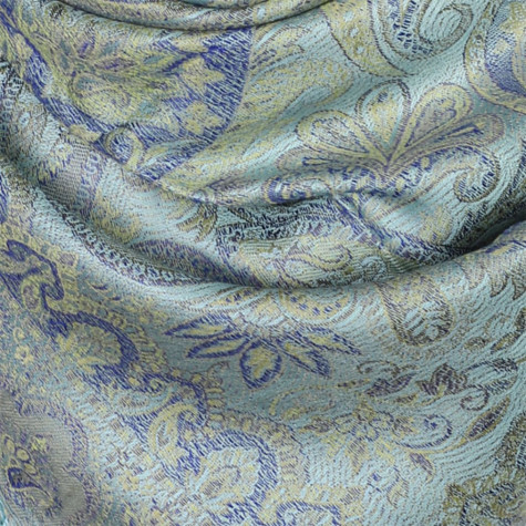 Elegancki szal jedwabny 70x200cm miętowy do sukienki wieczorowej z naturalnego jedwabiu.