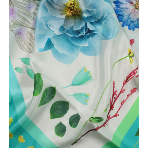 Elegancka mała apaszka jedwabna kwiatowa 65x65 Laura Biagiotti.