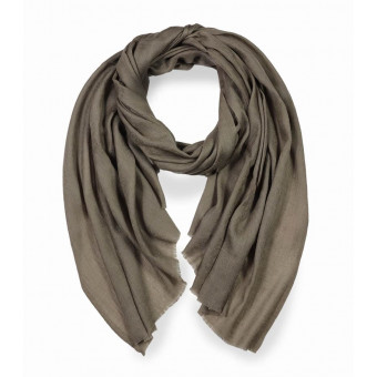 Elegancki szal z wełny naturalnej merino beżowy 70x200