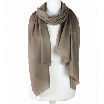 Elegancki szal z wełny naturalnej merino beżowy 70x200