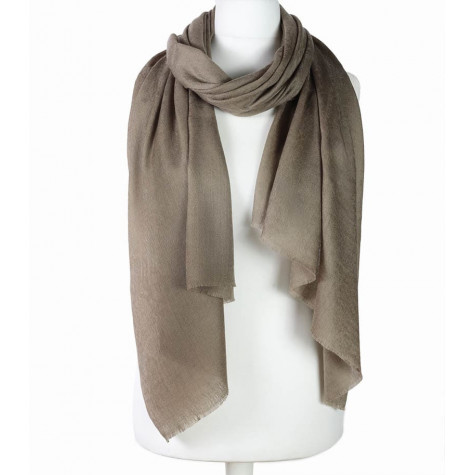 Elegancki szal z wełny naturalnej merino beżowy 70x200