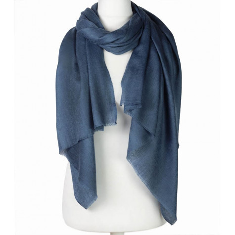 Elegancki szal z wełny naturalnej merino grafitowy zakardowy  70x200
