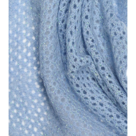 Elegancka chusta z kaszmiru ozdobna damska niebieska 80x80x140cm do zimowego płaszcza